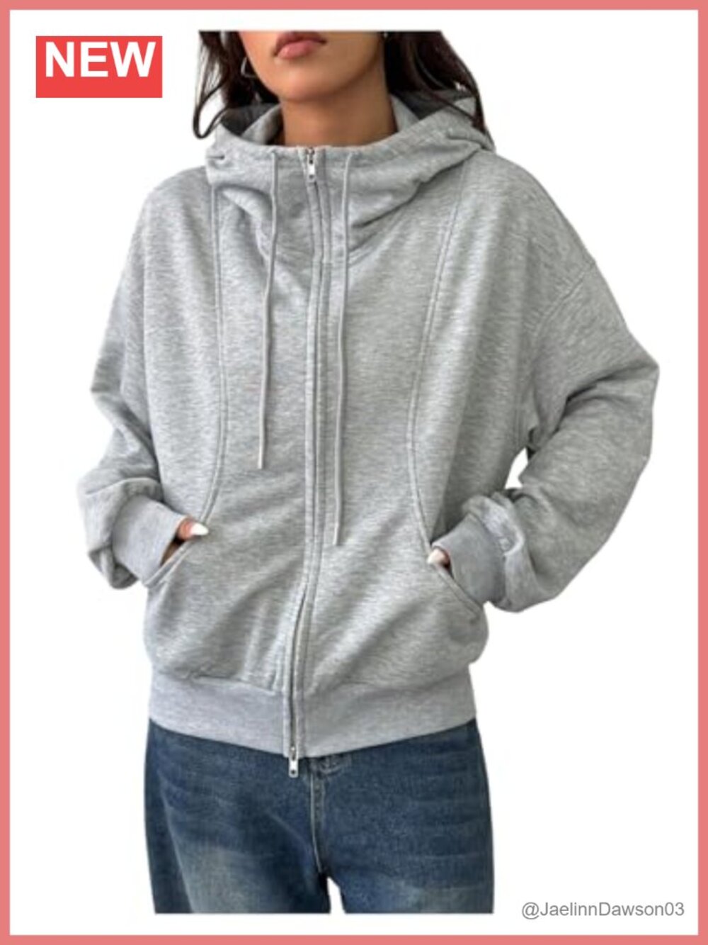Women's Full Zip Hoodie Sweatshirt Loose Fit Workout Travel